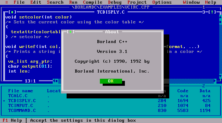 Borland C++ 3.1 for DOS