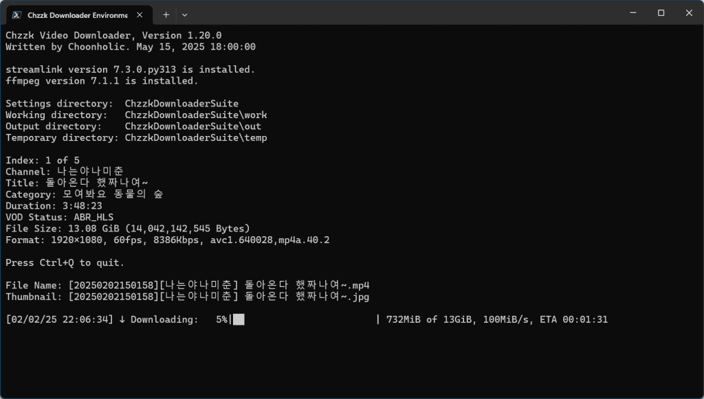 Chzzk Video Downloader