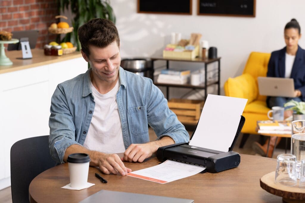 Printing with TR160 at cafe